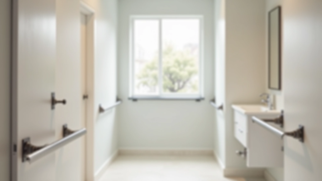 Modern accessible bathroom with grab bars and features designed for safety and independence