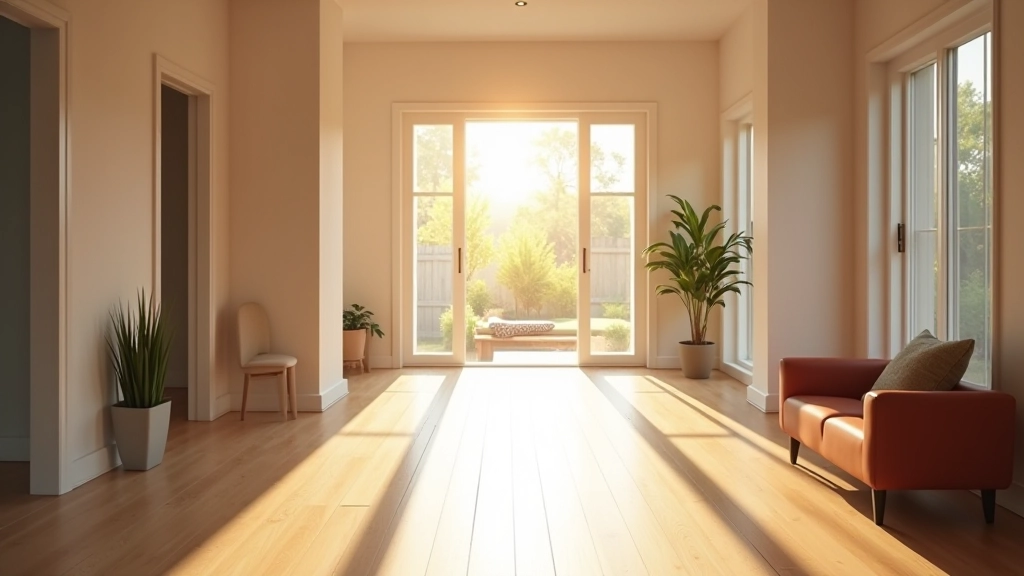 Modern home entryway with smooth flooring, good lighting, and minimal obstacles for easy movement